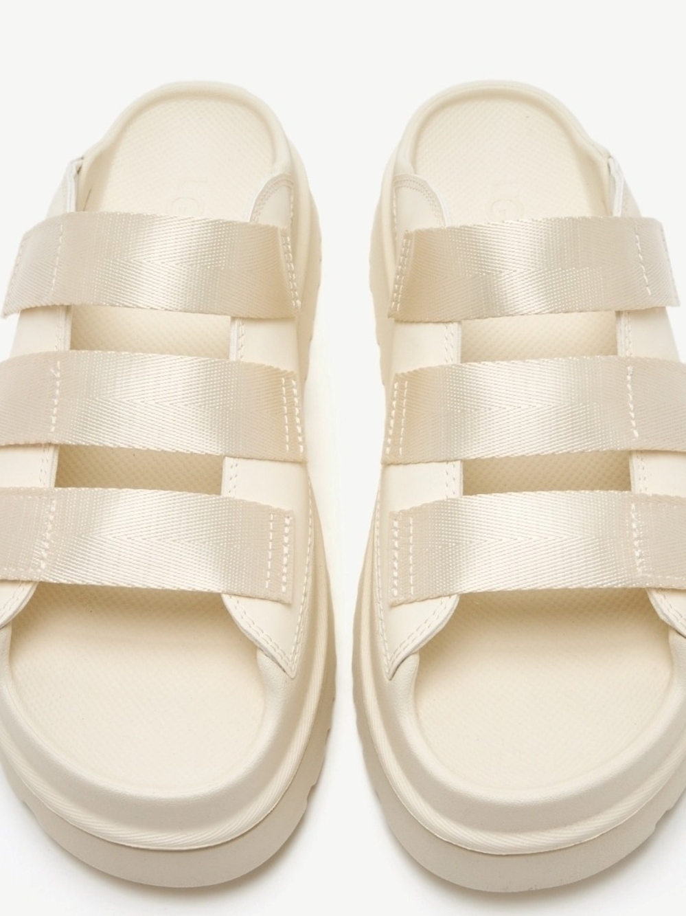 UGG Women's Cream Triple-Strap Platform Sandals